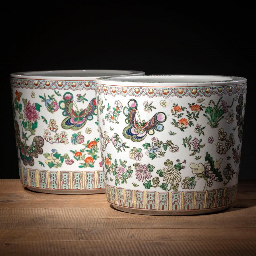 VELKÉ PÁROVÉ PORCELÁNOVÉ KVĚTINÁČE