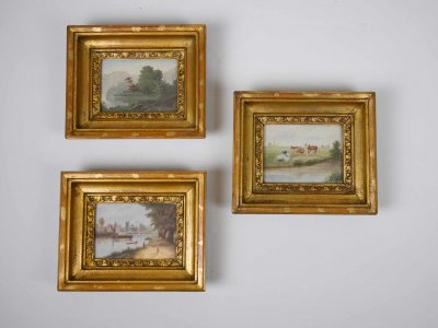 SET OF THREE PAINTINGS