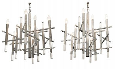 TWO DESIGN CHANDELIERS