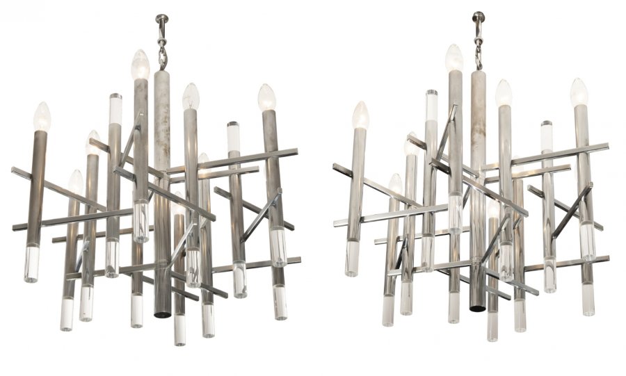 TWO DESIGN CHANDELIERS