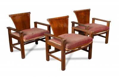 TŘI DESIGNOVÁ KŘESLA Z OBDOBÍ ART DECO