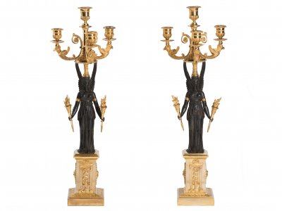 A pair of empire candelabra