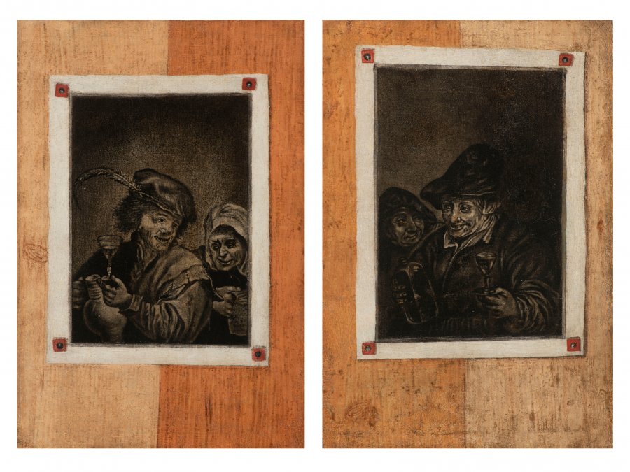 PAIRED PAINTINGS TROMPE L'OEIL