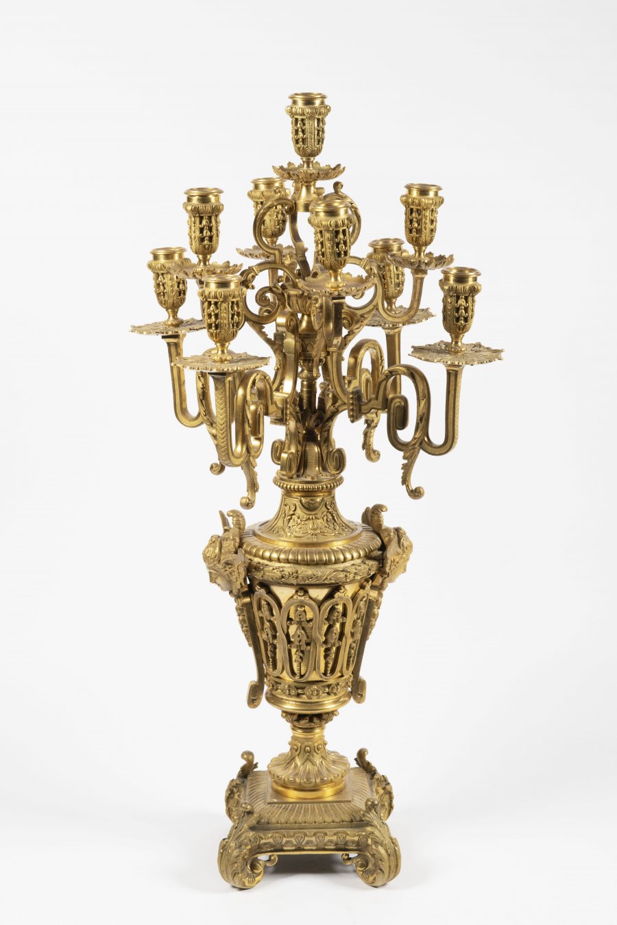 LARGE NINE-ARMED CANDLESTICK